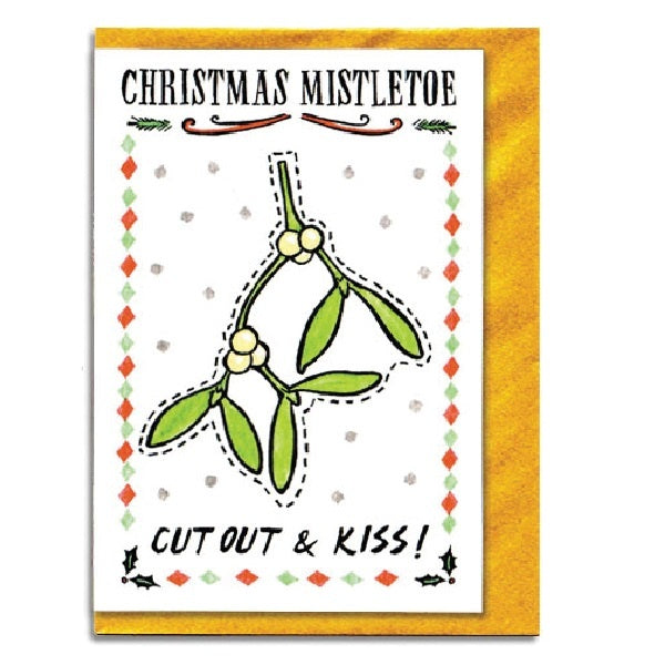 Christmas Cut Out Card Mistletoe