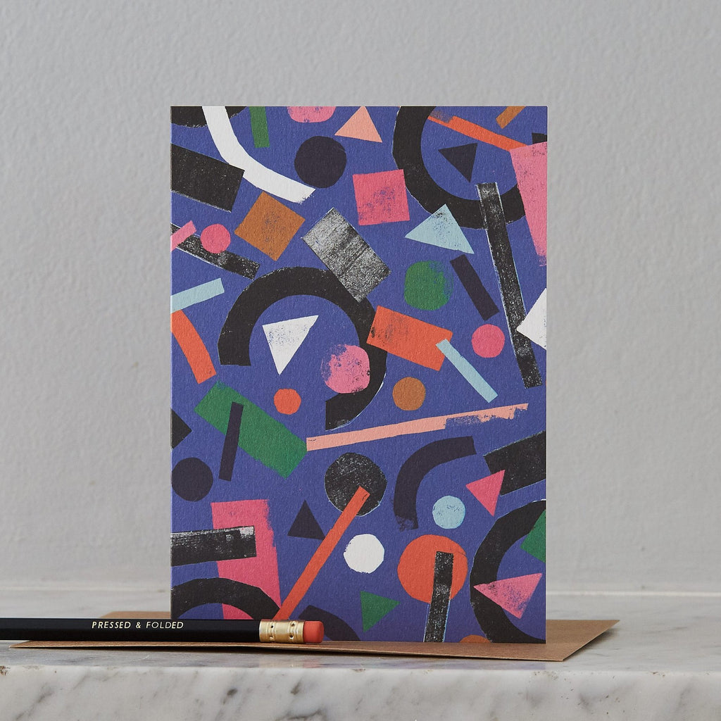 Litho Blue Geometric Pattern Card