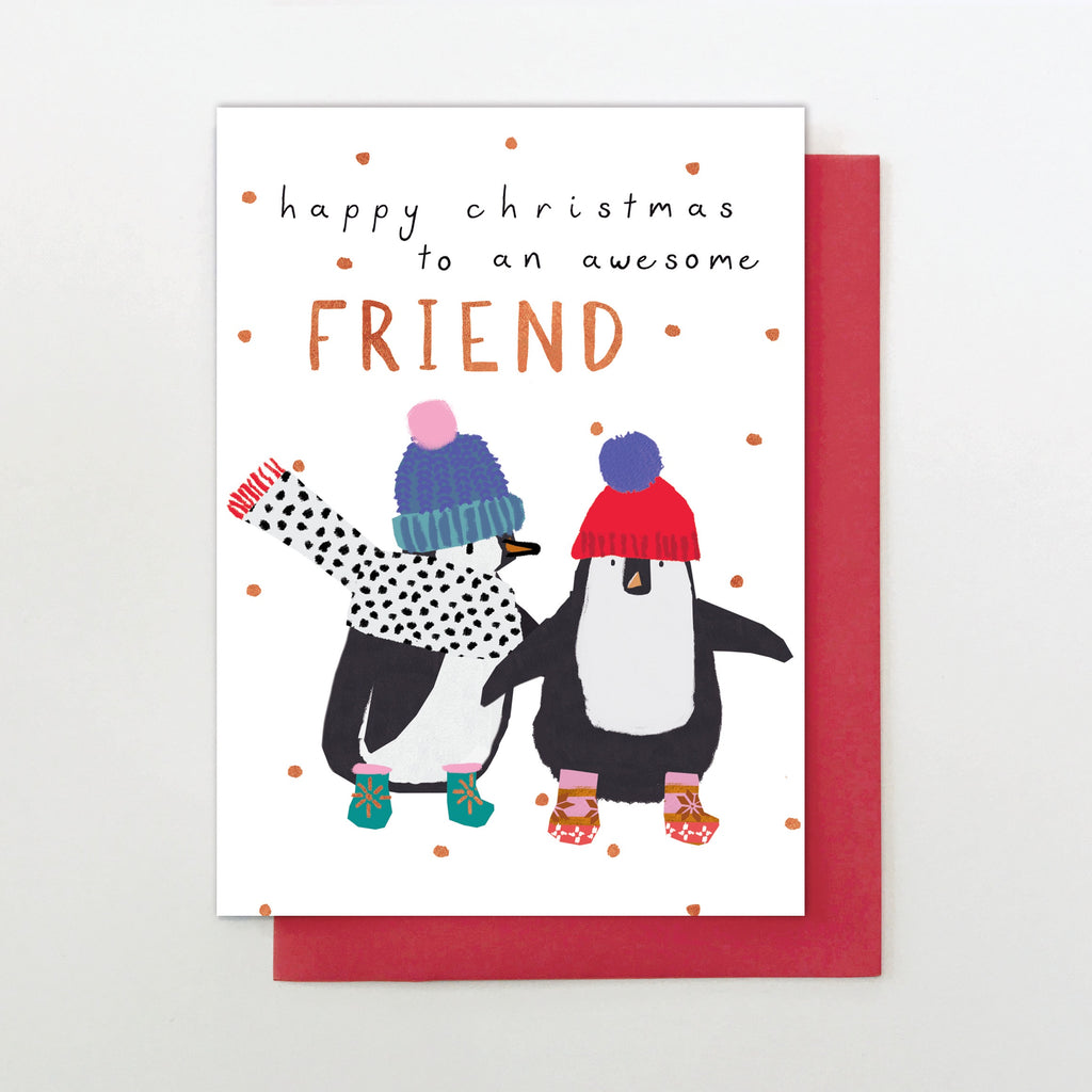 Happy Christmas to an Awesome Friend Penguin Card