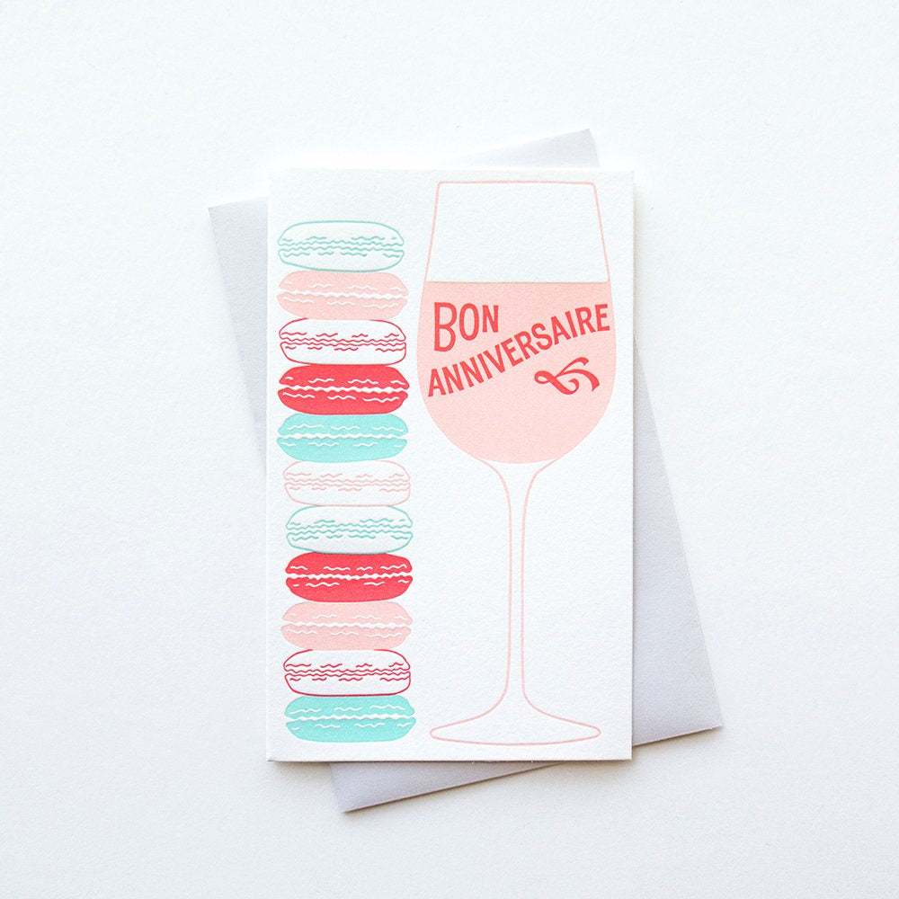 Bon Anniversaire Rosé Card