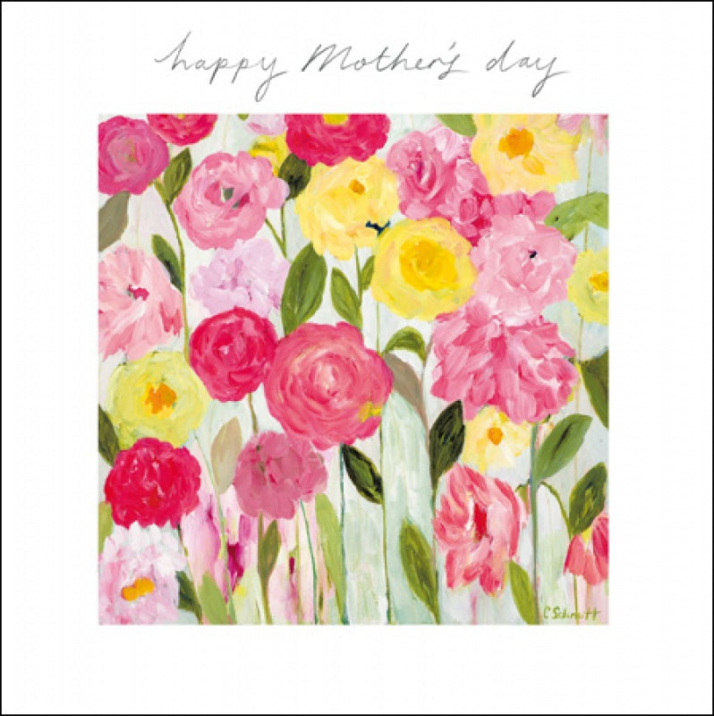 Happy Mother's Day Pink and Yellow Roses Card