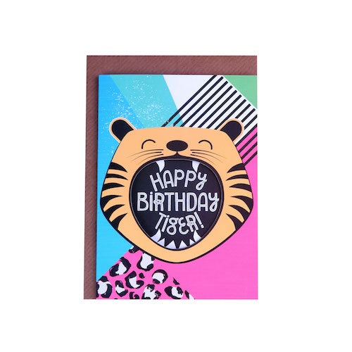 Happy Birthday Tiger Roaring Card