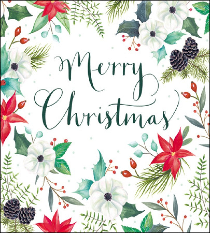 Festive Floral Box of 8 Christmas Cards