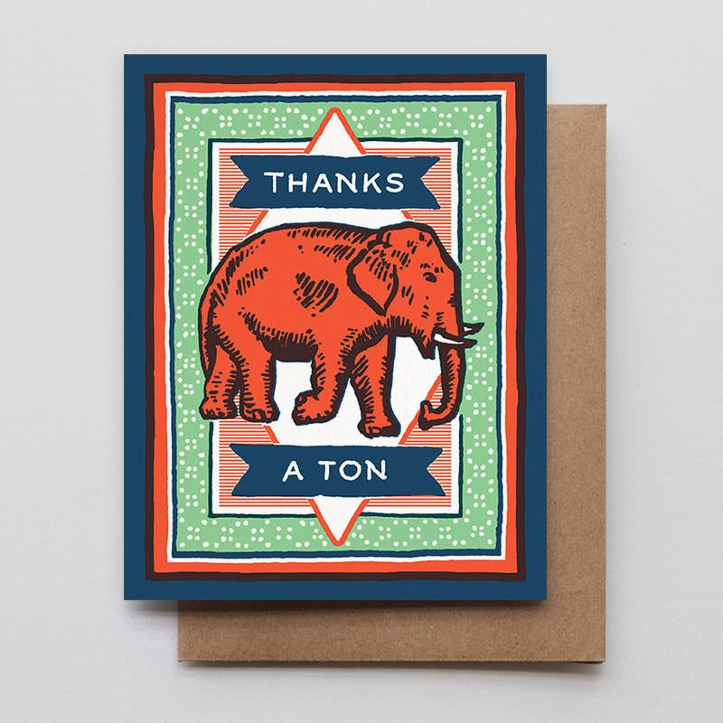 Thanks A Ton Elephant Card