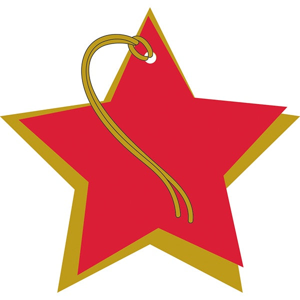 Red and Gold Stars Pack of 4 Gift Tags