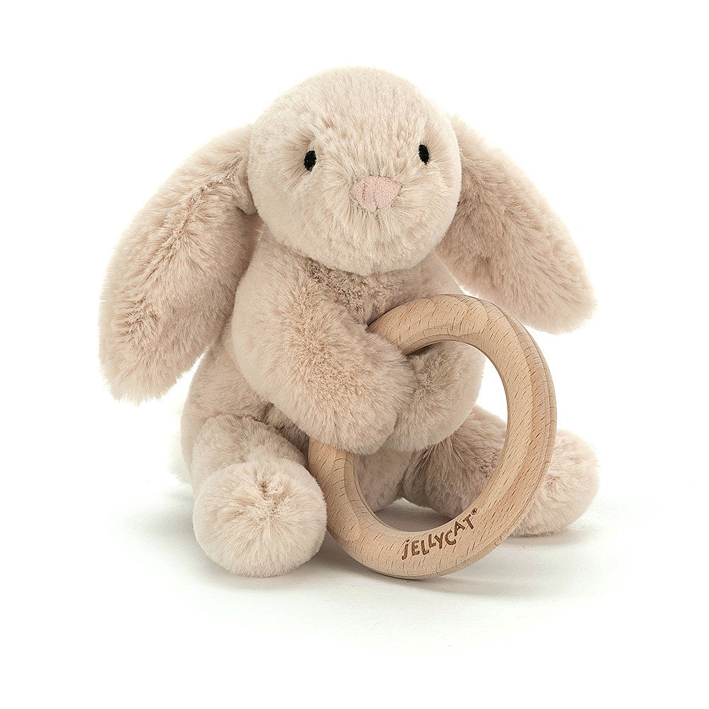 Shooshu Bunny Wooden Ring Toy