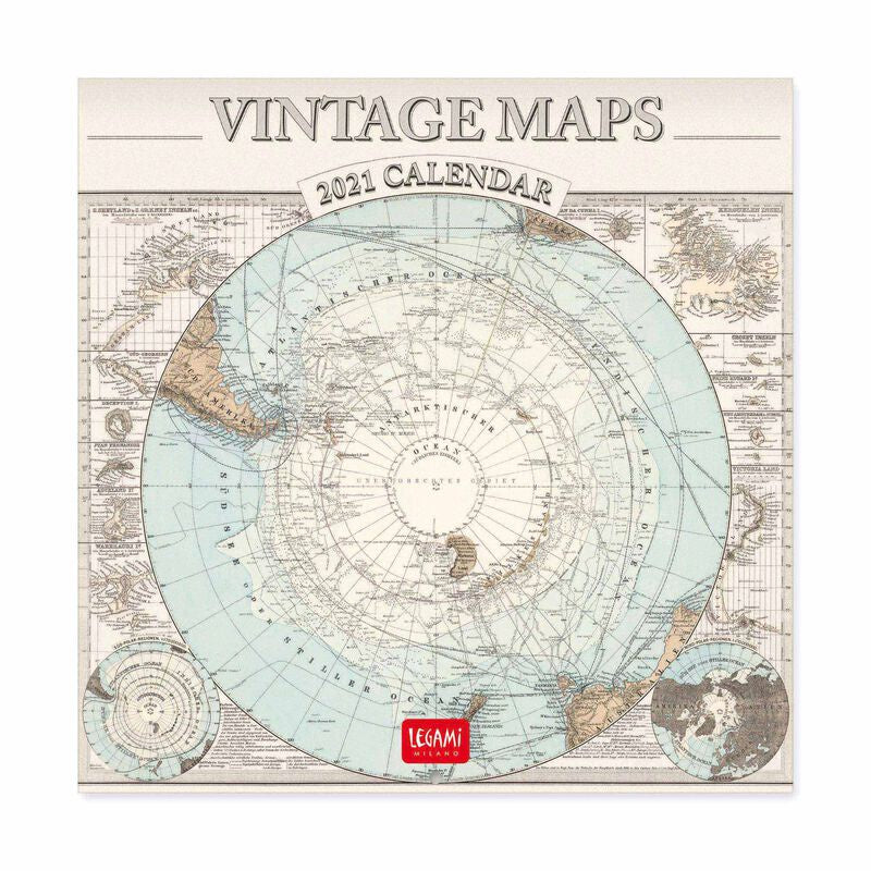 Vintage Maps 2021 Long Calendar