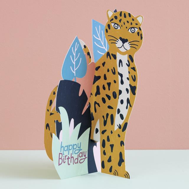Leopard Fold-Out Birthday Card