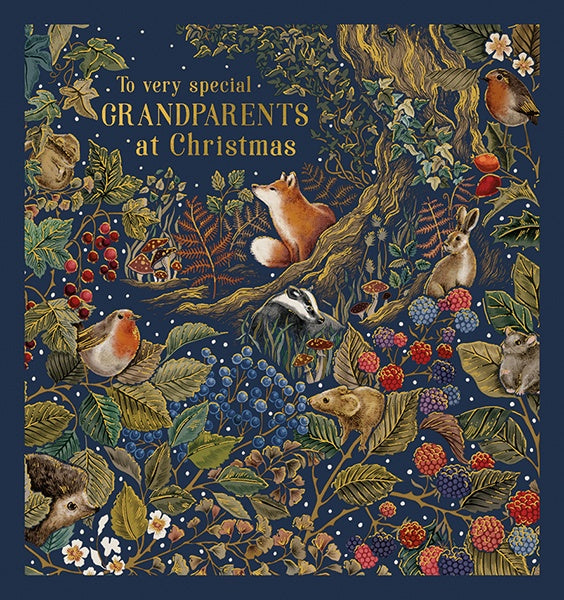 To Special Grandparents Woodland Creatures Christmas Card