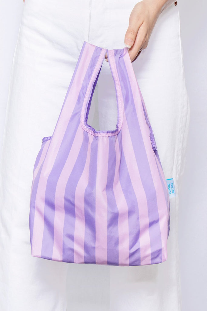 Purple Stripe Reusable Shopping Bag