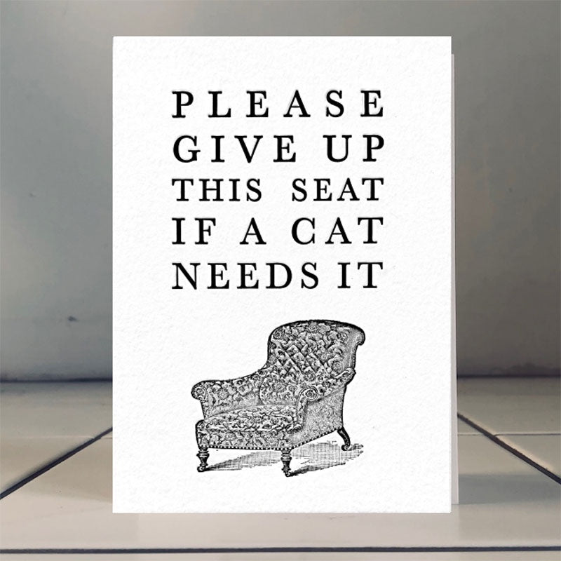 Please Give Up This Seat Cat Card