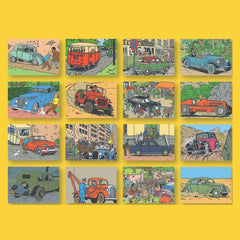 Tintin Cars Postcard Book