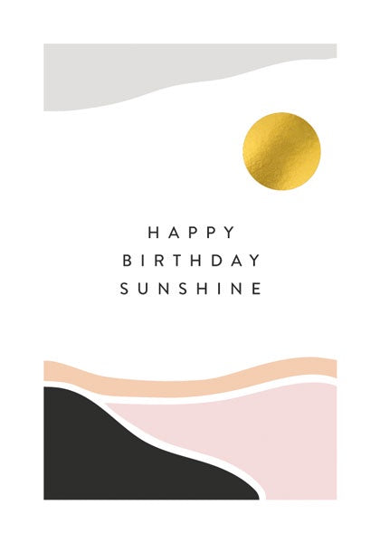 Happy Birthday Gold Sunshine Card