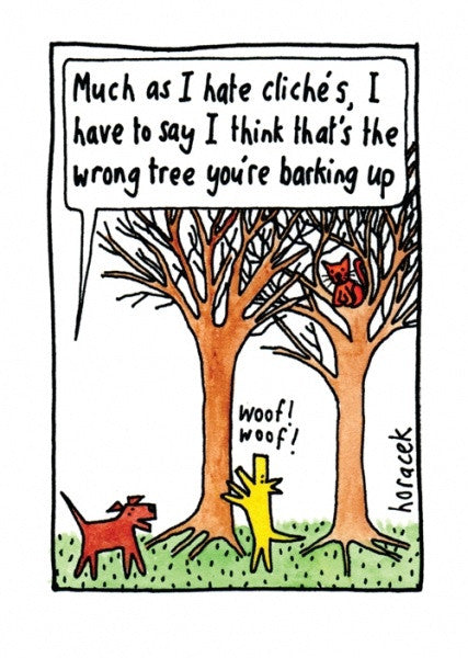 Barking up the Wrong Tree Dog Card