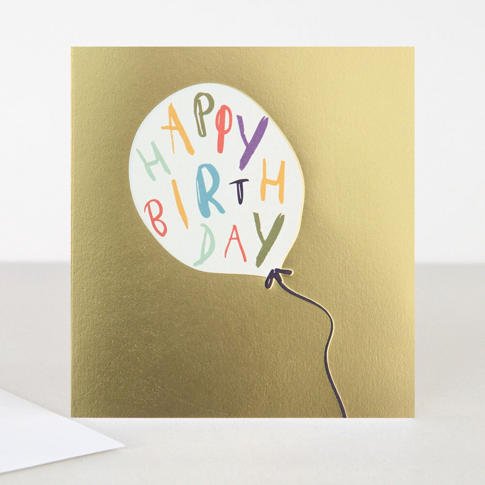 Birthday Balloon Gold Card