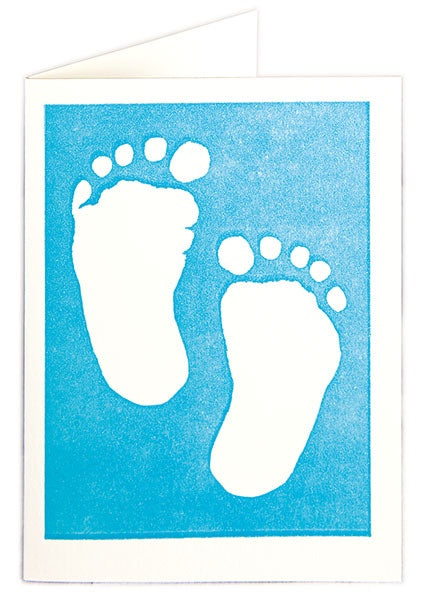New Baby Blue Feet Mini Card