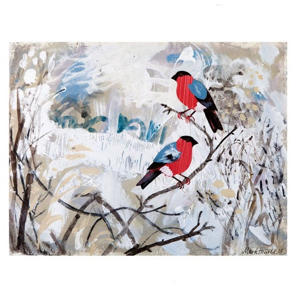 Bullfinches On A Branch Card