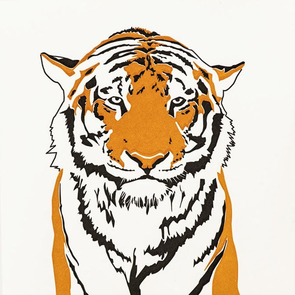 Tiger Letterpress Card