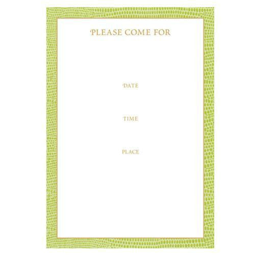 Pack of 8 Lizard Green Invitations