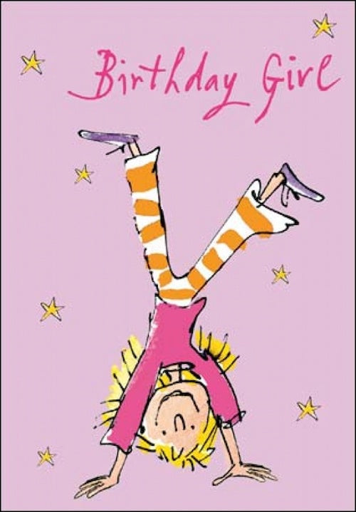 Handstand Quentin Blake Birthday Card