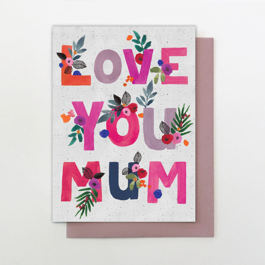 Love You Mum Lettering Mother's Day Card