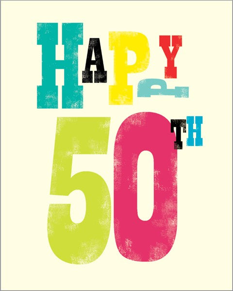 50th Birthday Ink Press Card