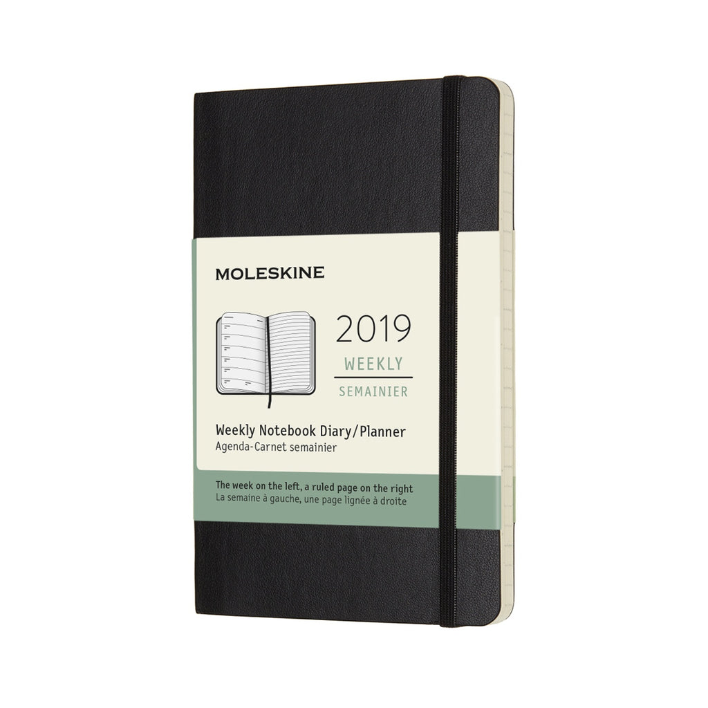 2019 Moleskine Weekly Pocket Planner Softcover Black