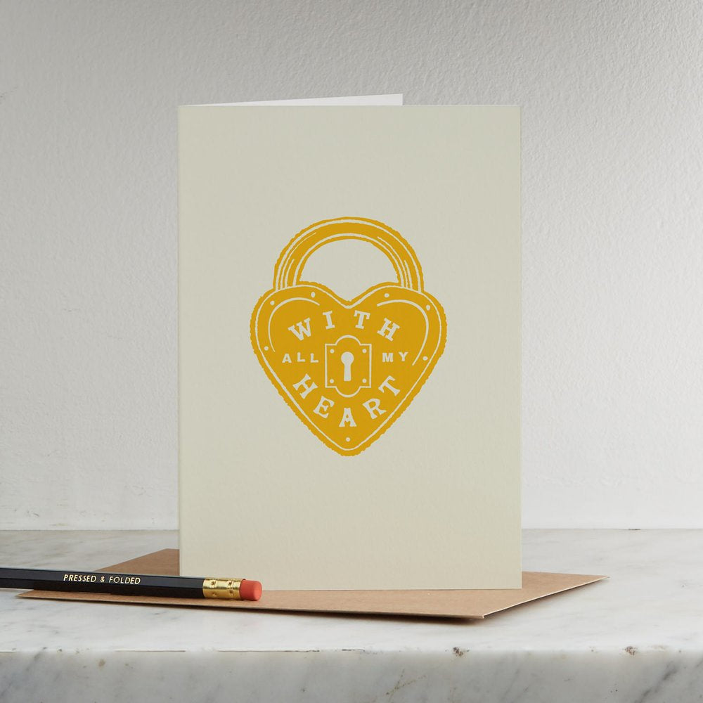 With All My Heart Padlock Anniversary Card