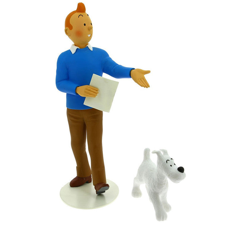 Hand-Painted Resin Statue of Tintin and Snowy
