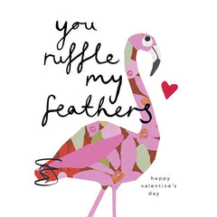 Ruffle My Feathers Flamingo Valentine's Card