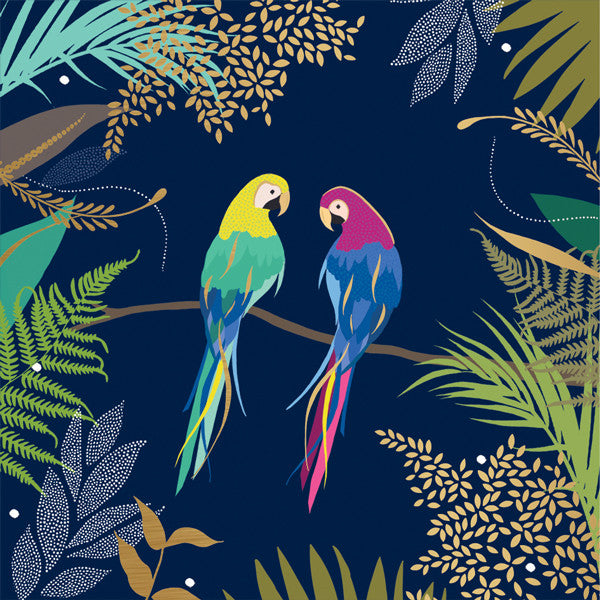 Parrots on Branch Card