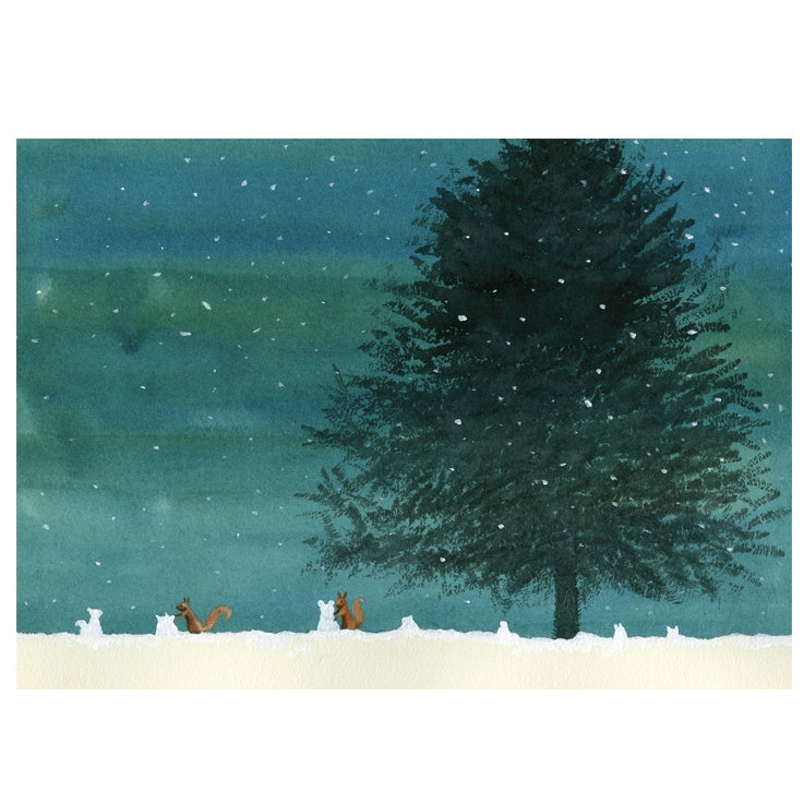 Squirrels in the Snow Christmas Card
