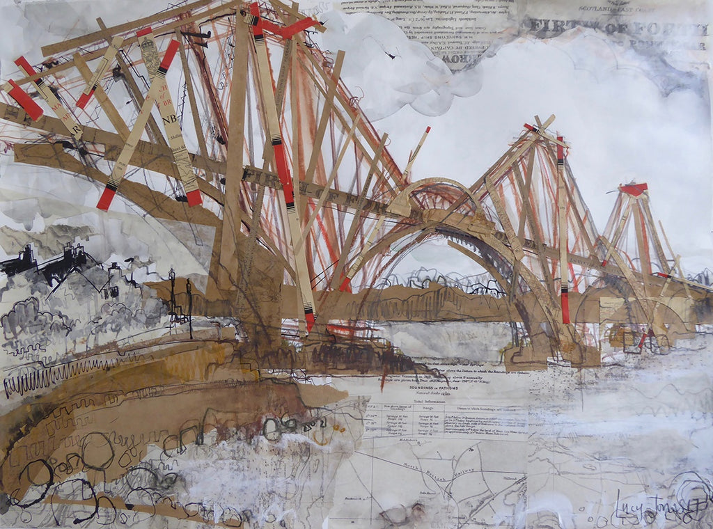 Forth Rail Bridge Edinburgh Card by Lucy Jones