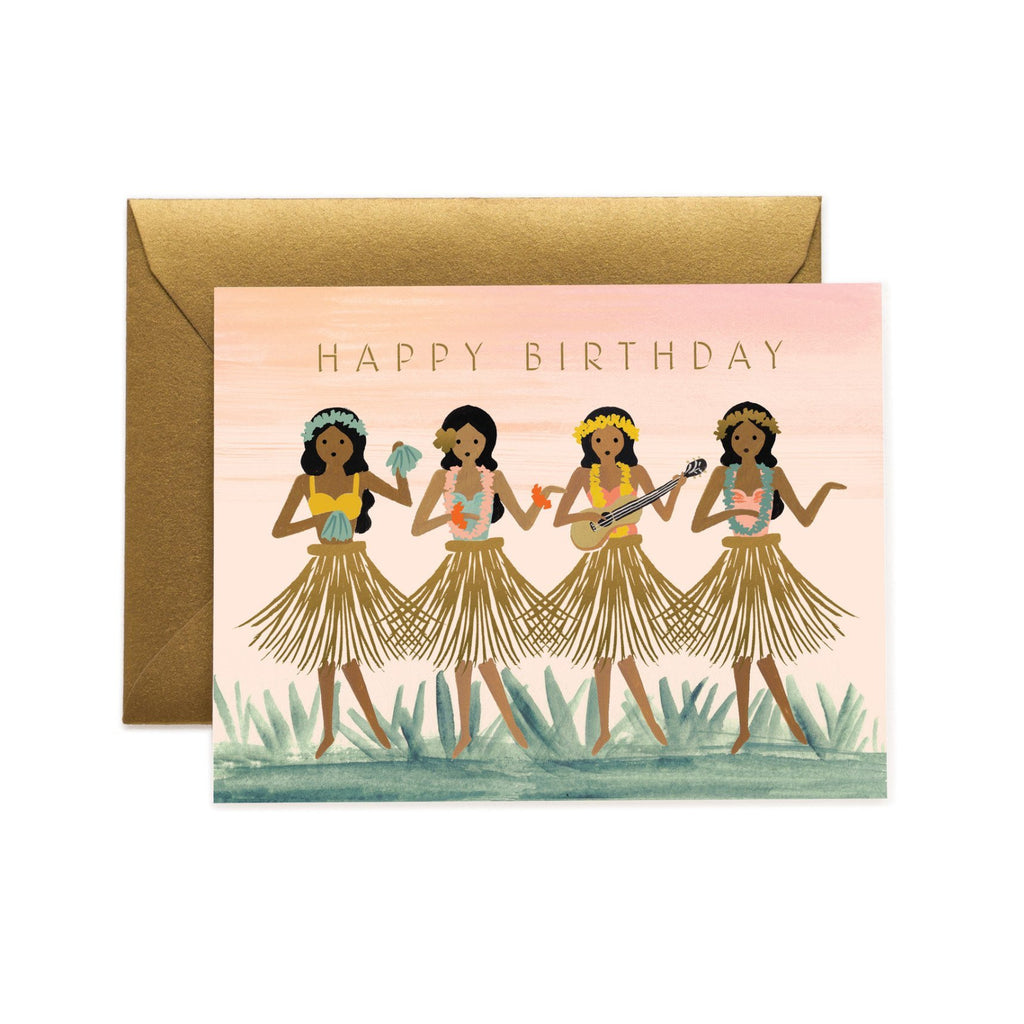 Hula Girls Birthday Card
