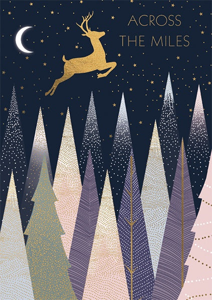 Foiled Reindeer Across the Miles Christmas Card