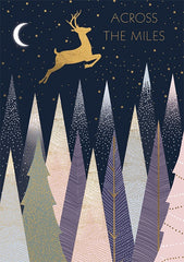 Foiled Reindeer Across the Miles Christmas Card