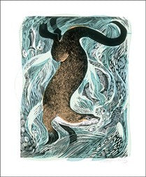 Fishing Otter Card by Angela Harding