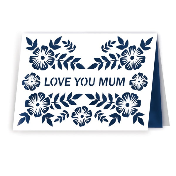 LoveYou Mum Flower Pearl Lasercut Card