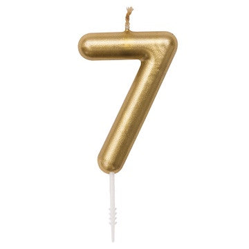 Gold Number 7 Candle