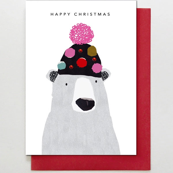 Polar Bear in Bobble Hat Card