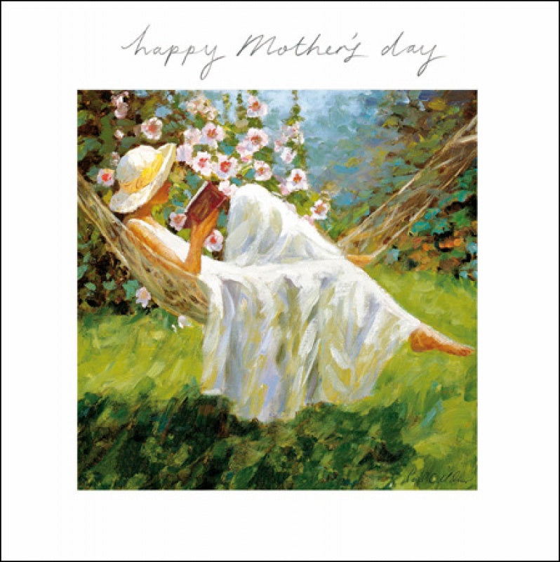 Happy Mother's Day Reading in Hammock Card