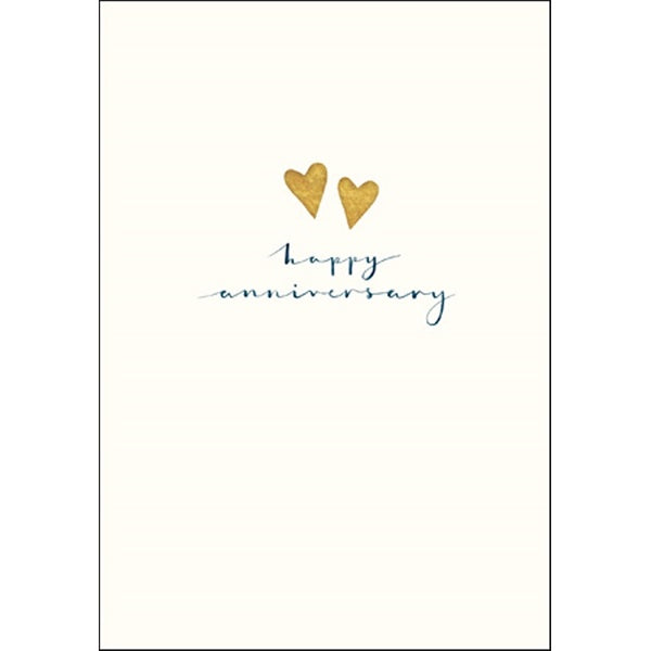 Happy Anniversary Golden Hearts Card