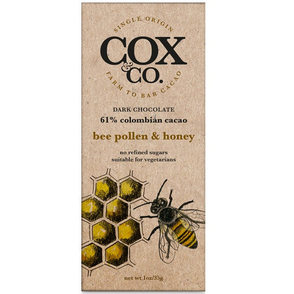 Cox and Co Bee Pollen and Honey Chocolate Bar 35g