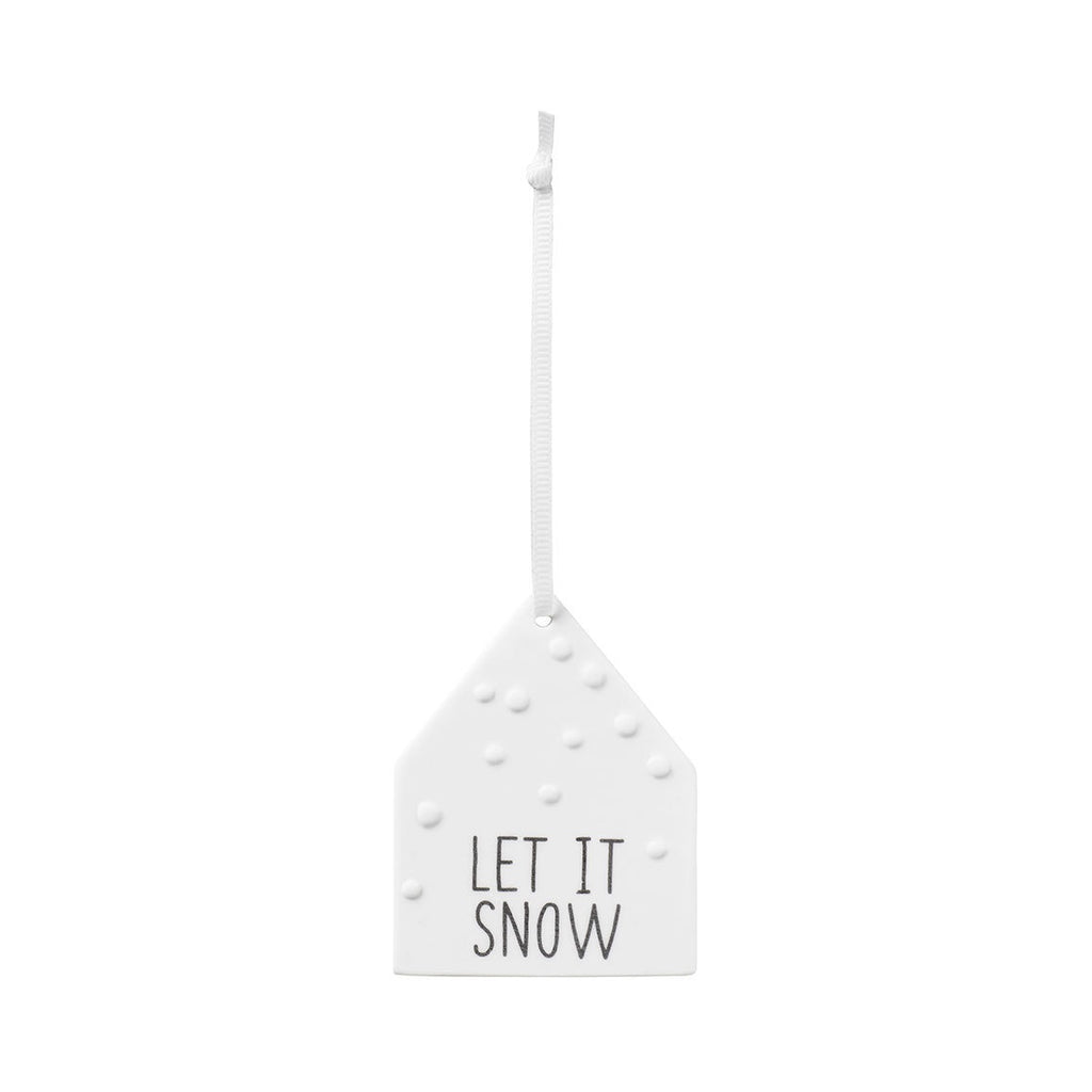 Let It Snow Porcelain Hanging Decoration