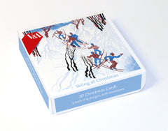 Skiing At Christmas Box of Cards