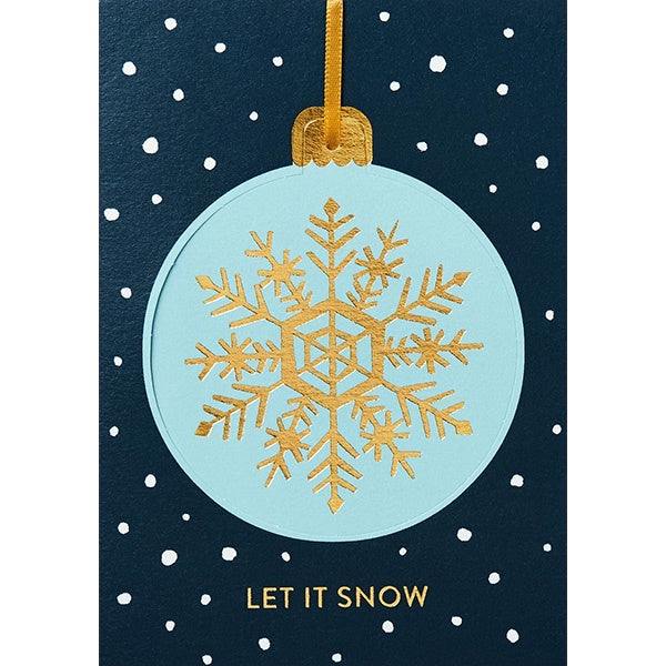 Let It Snow Snowflake Bauble Christmas Card