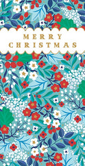 Colourful Floral Merry Christmas Money Wallet