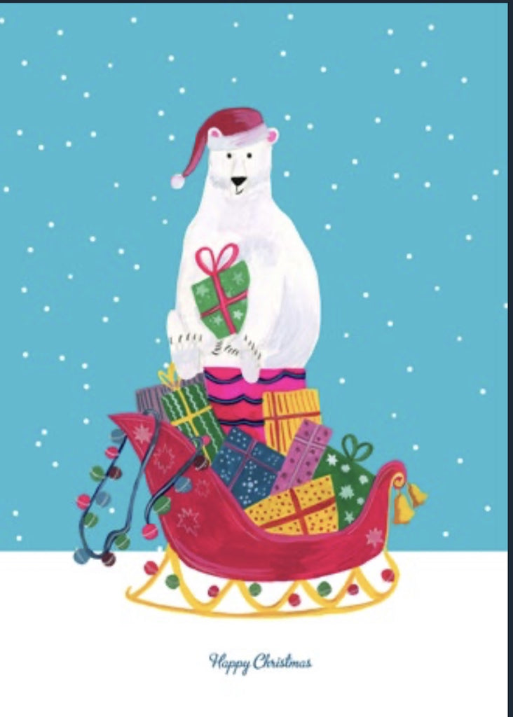 Polar Bear Happy Christmas Card