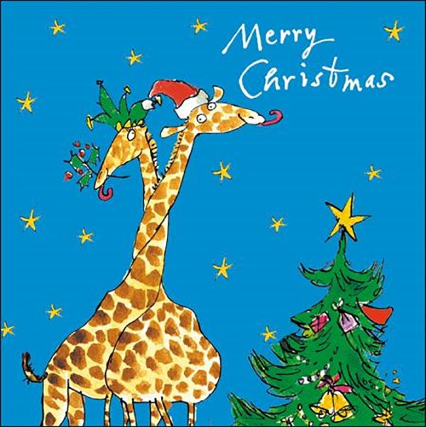 Two Giraffes Christmas Card