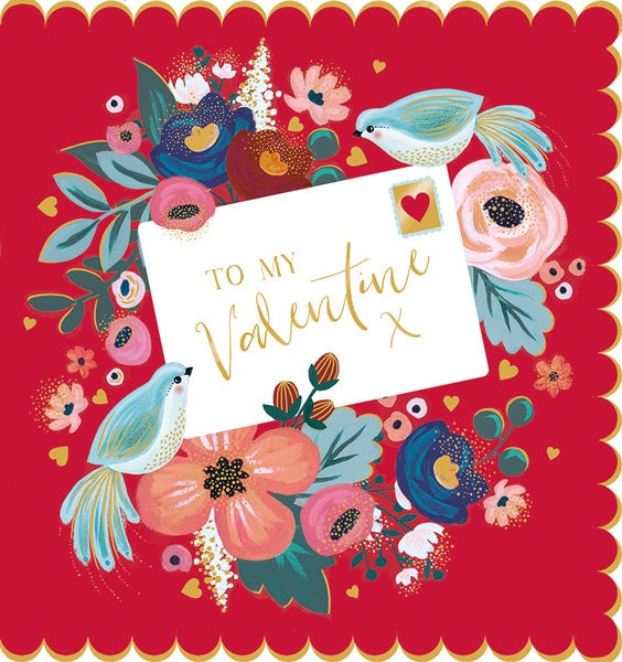 Birds & Letter Valentine's Card